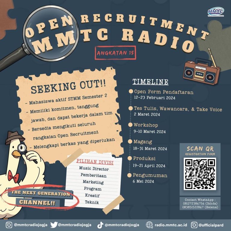 MMTC RADIO MEMBUKA PENDAFTARAN ANGGOTA CREW